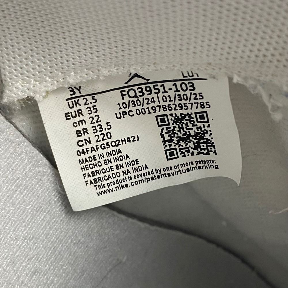 Jordan Spizike Low PS White Gray Silver Elephant Print Retro Sneakers Kids 3Y - Picture 6 of 15